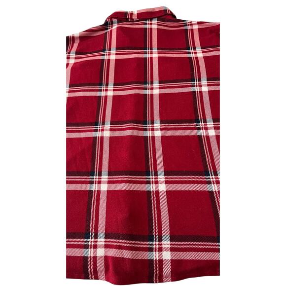 PASSPORT LONG SLV BUTTON  TOP, WOMENS, 3X, RED WHITE NAVY BLUE PLAID, WESTERN - Picture 7 of 11